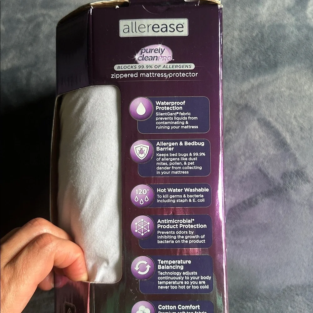 AllerEase Purple Mattress Protector